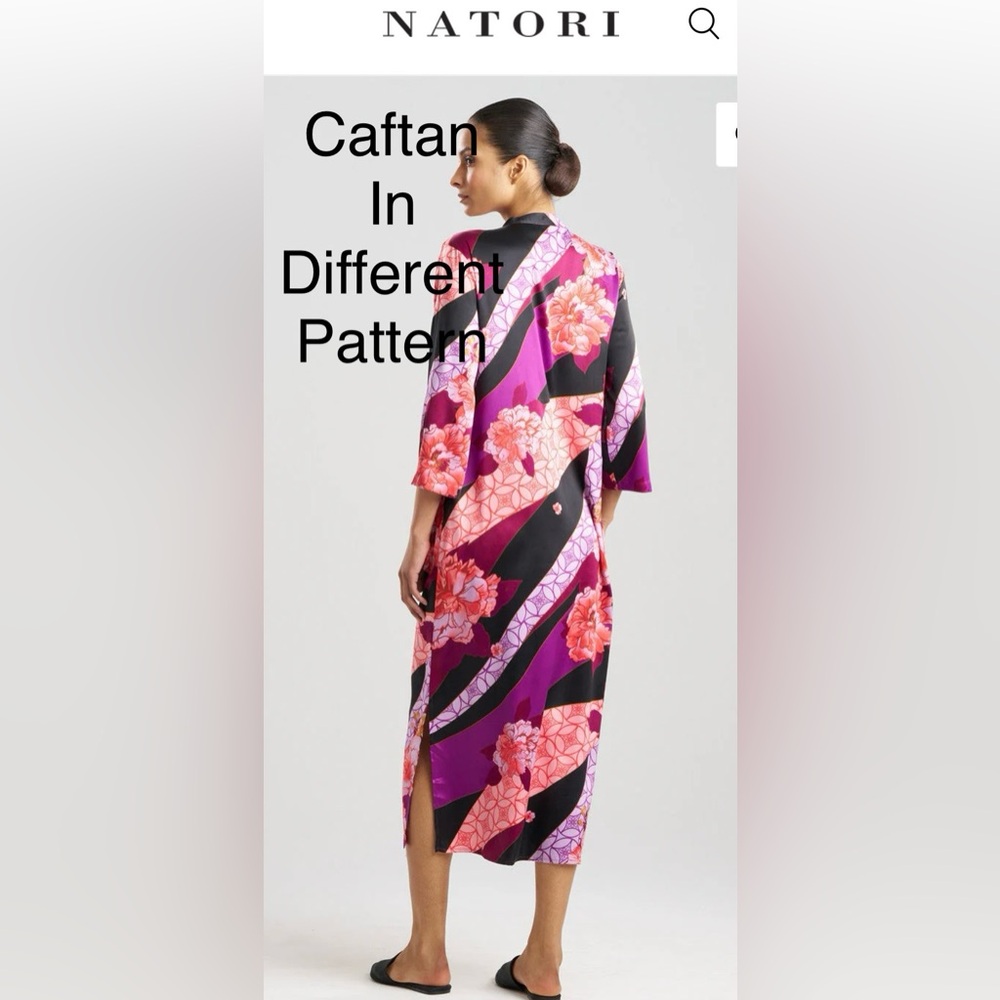 NATORI Multicolor Floral Caftan, size Small, swim coverup pjs loungewear cruise - Picture 7 of 10
